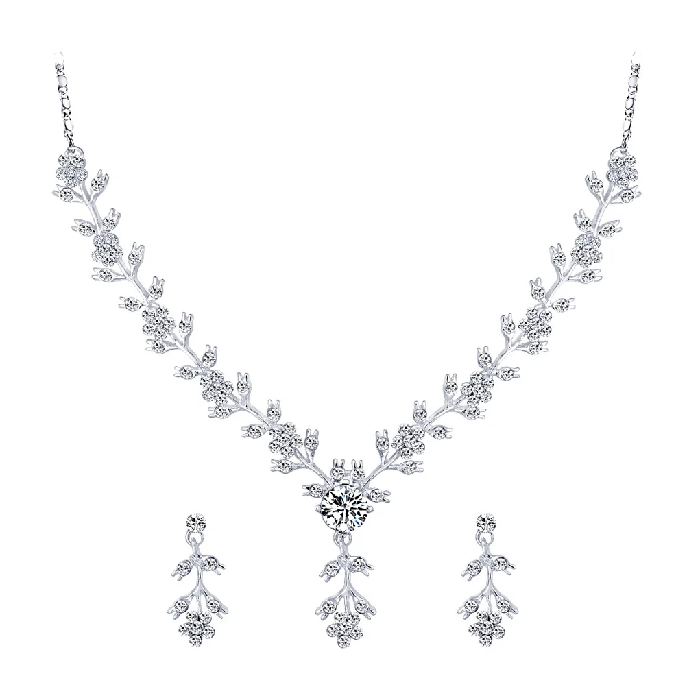 

1 Set Jewelry Necklace Earring Wedding Bridal Choker Dangler Jewelry Kit