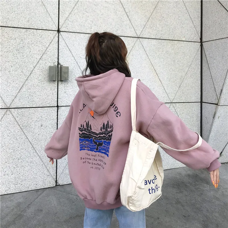 

Sweatshirts Female Hoodies Thick Warm Women Pullover Tops Harajuku Woman Hooded Hoodie Winter Clothes Women