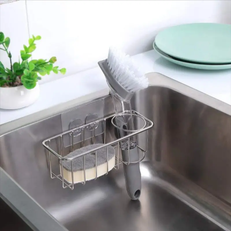 

Kitchen Spoon Brush Sponge Shelf Hollow Out Super Convenient Wall Sticking Multifunctional