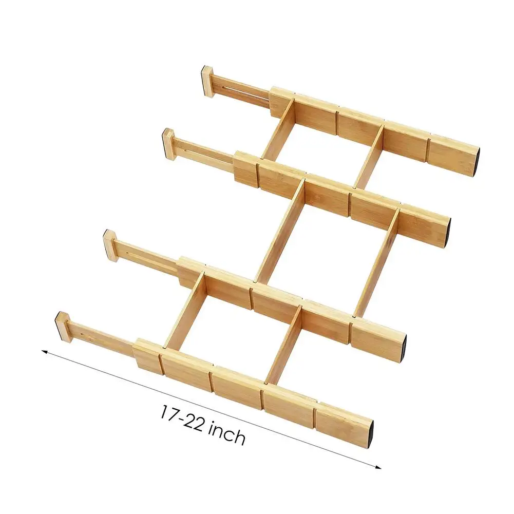 

Bamboo Drawer Divider, Kitchen Drawer Organizer Adjustable Expandable Drawer Dividers Easy to Install Drawer Partition