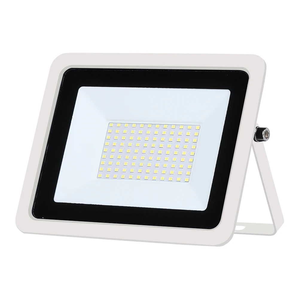 

LED Floodlight 100W 50W 30W 20W 10W Ultra Thin White Reflector Flood Light Spotlight Outdoor 230V Outdoor IP68 Waterproof