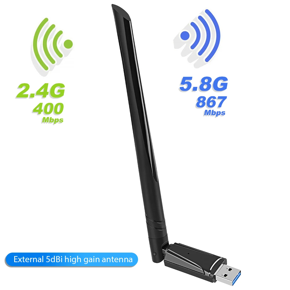 

USB 3,0 Wi-Fi адаптер 1300 Мбит/с, 2,4/5,8 ГГц