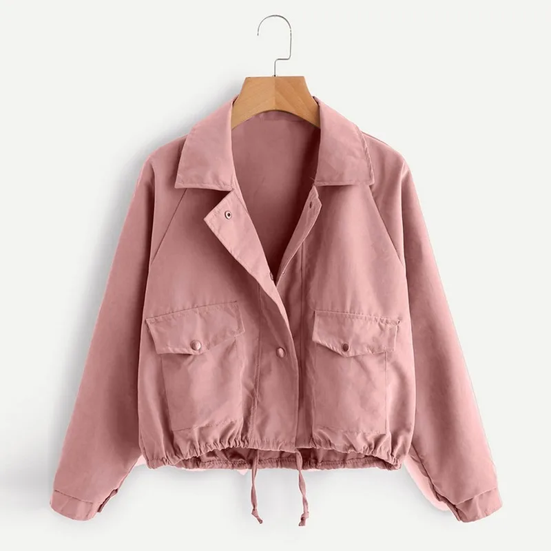 

Autumn and Winter European and American New Slim Women's Lapel Versatile Splicing Coat Women's Long Sleeve Leisure Short Coat