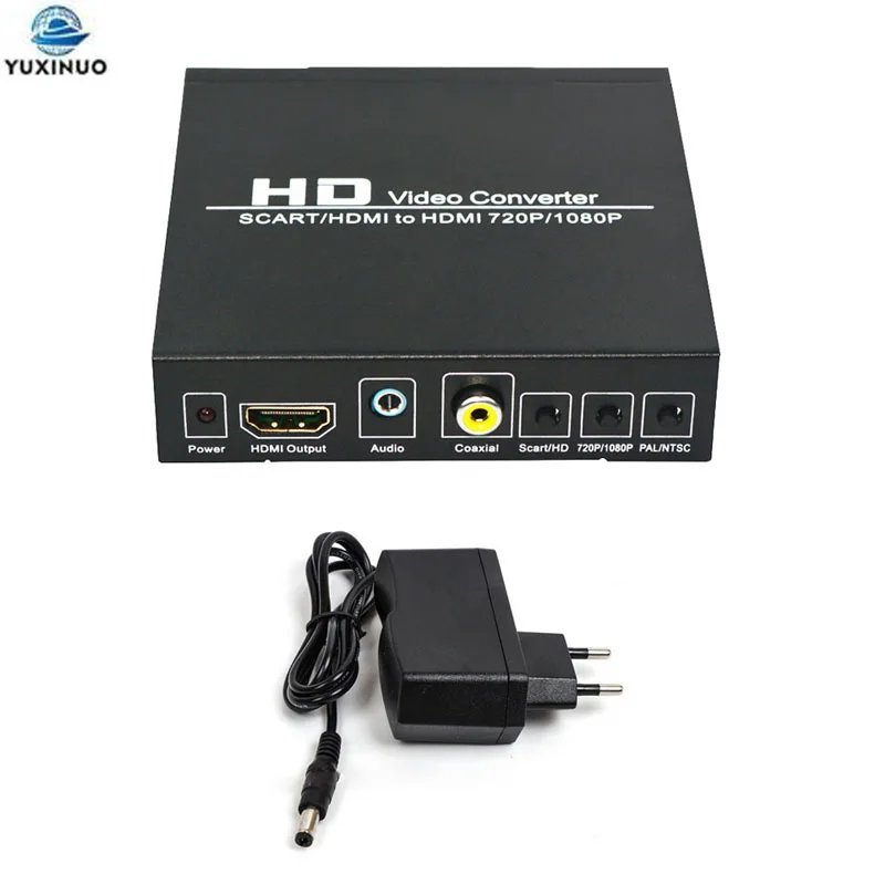 Full HD 1080P SCART HDMI-совместимый преобразователь с HDMI-разъемом цифровой видео высокого разрешения Konverter UC18 для HDTV HD видео