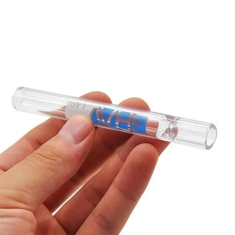 

1 Pcs Glass Tobacco Pipe Glass Tube Holder Smoking Case Glass Smoking Set Accessories Color Random 10cm