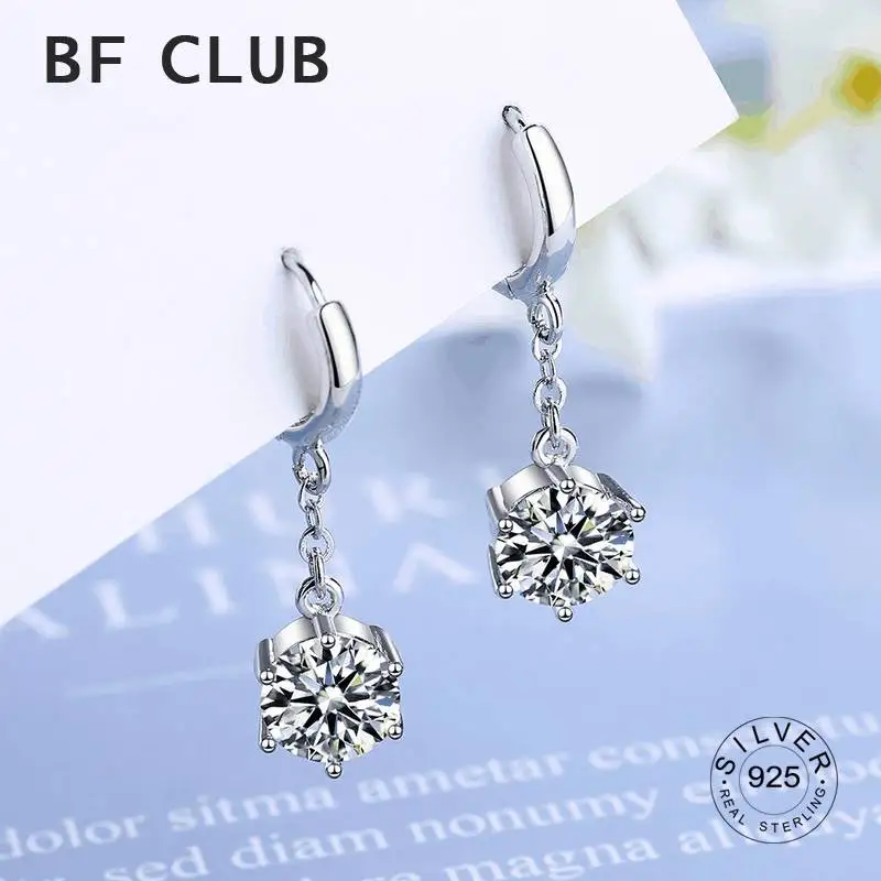 

JMYUMI 925 Стерлинговое Серебро 2021 новые женские модные ювелирные изделия Высокое качество Кристалл Циркон серьги длинные кисточки шестиуголь...