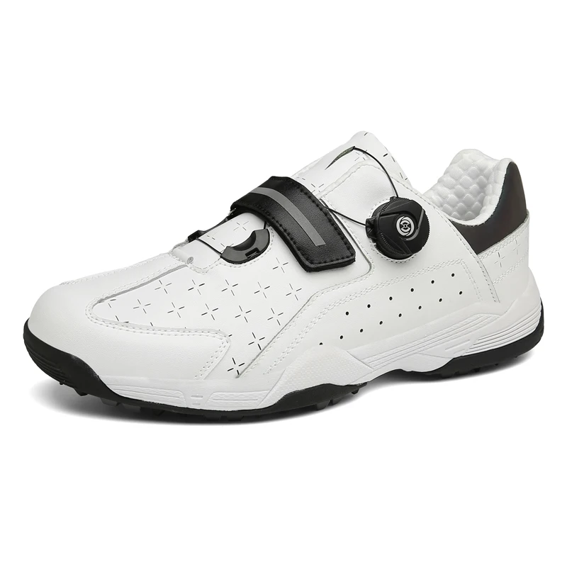 Professional Golf Shoes Leather Waterproof Non-slip Quick Lacing Studless Golf Shoes Big Size 35-47