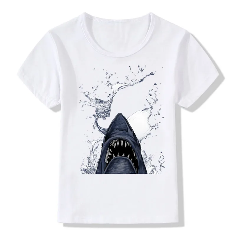 2019 детская крутая футболка с принтом молотковой Головы Акулы детские летние