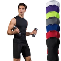 men sleeveless underwear cycling vest base layer quick dry sports t shirt jogging fitness undershirts mesh breathable active top
