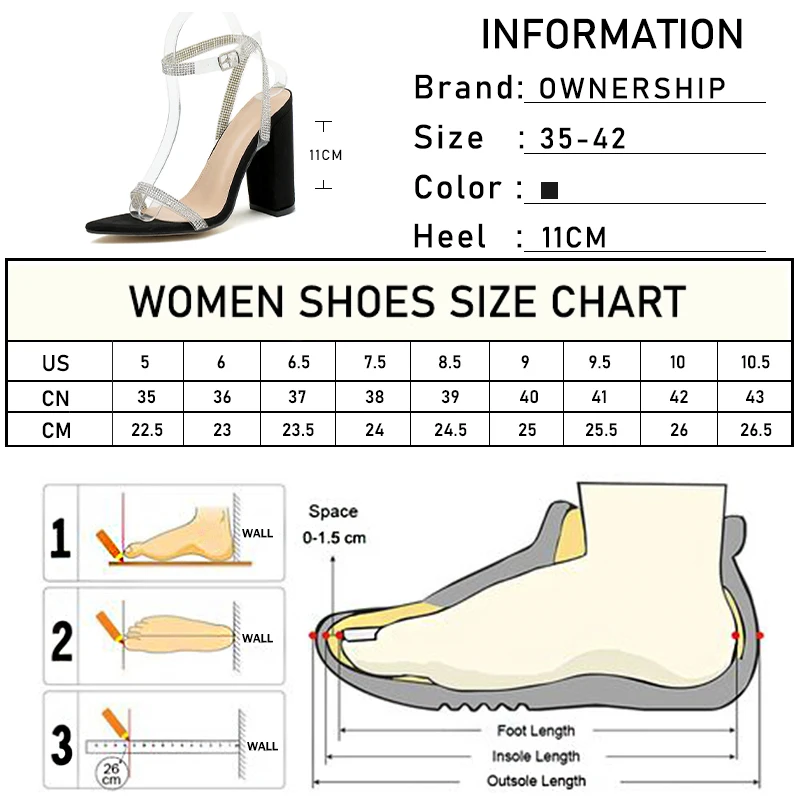 

2021 Women Crystal Bling Sandals Female Two Piece Ankle Strap Shoes Ladies Pointed Toe Super High Heel Women's Plus Size Shoes