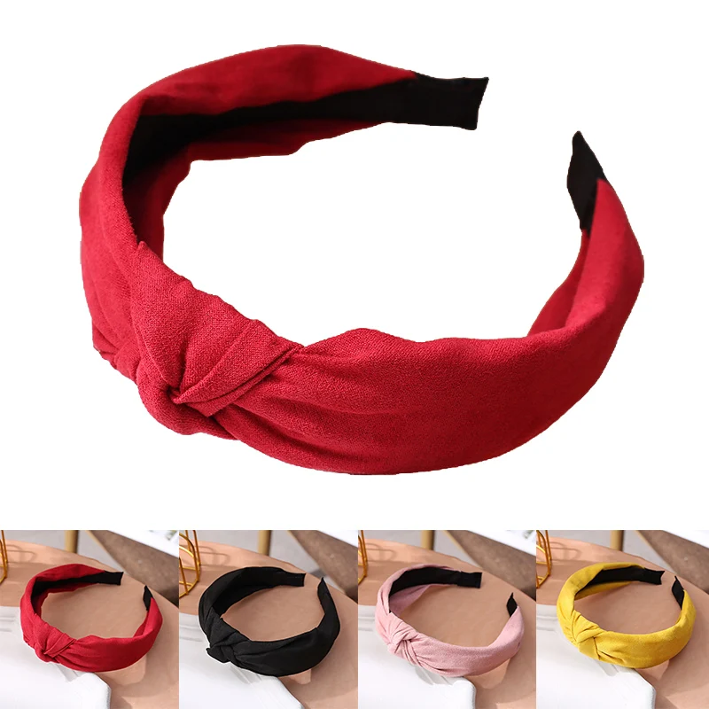

Wide-top Knot Hairband for Women's Headwear Solid Color Cloth Headband Baffle Girl Hairband Hair Band Simple Hair Accessories