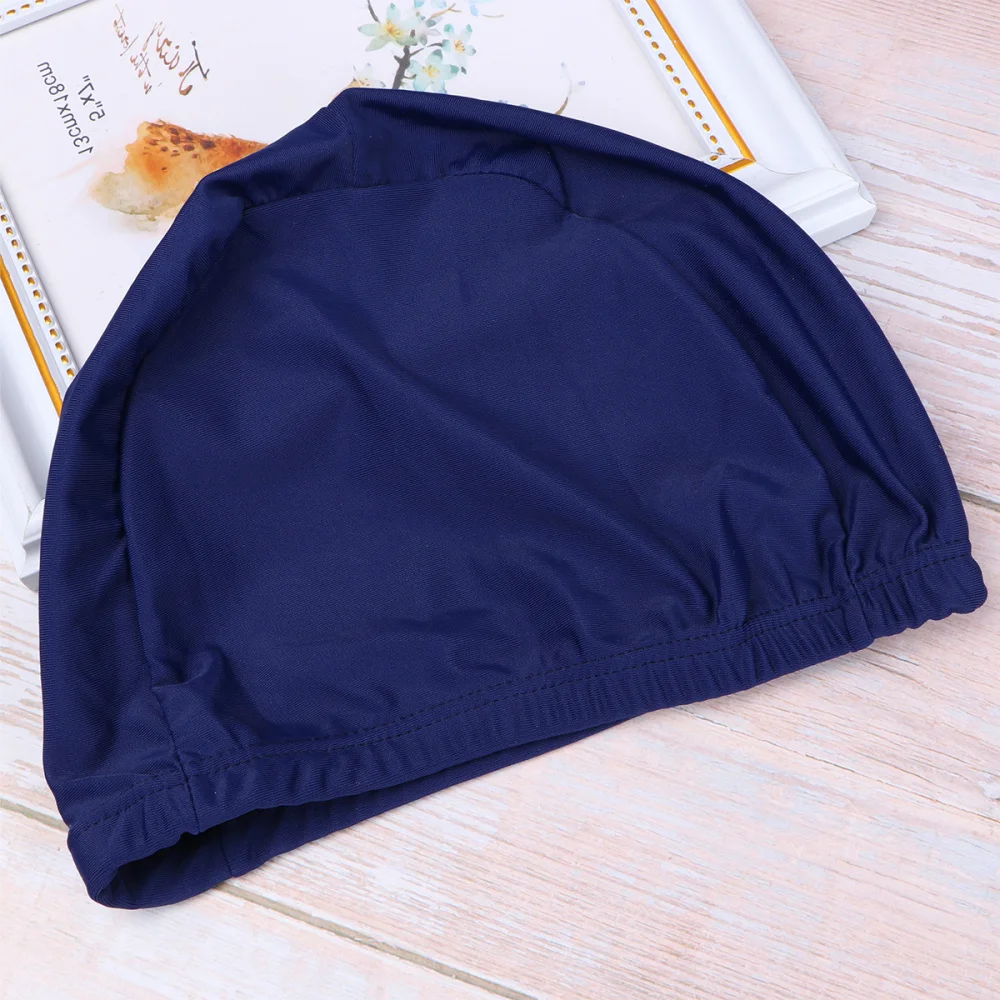 

Adult Swim Cap Polyester Cloth Fabric Bathing Cap Men and Swimming Hat Caps for Water Sports )