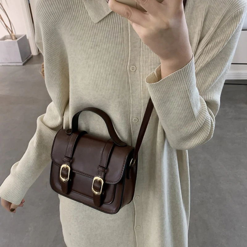 

Winter Retro Flip Lock Classic Ladies Bag Casual Leather Shoulder Bag Messenger Bag Handbag