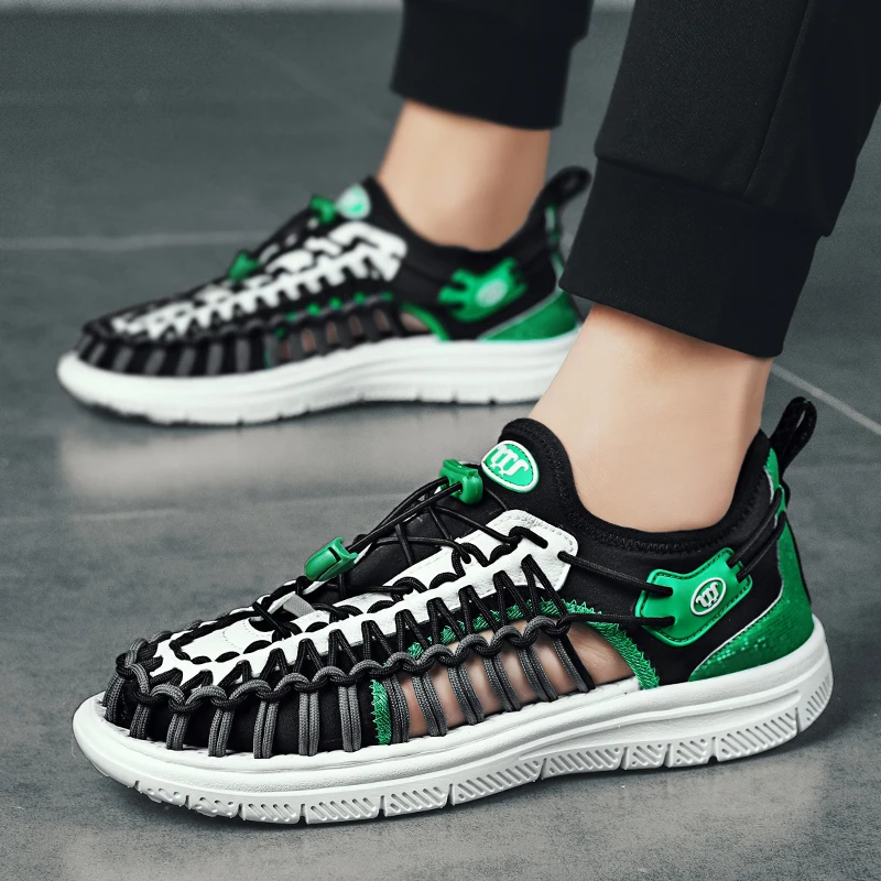

New style men's casual hand-woven sandals, high-quality outdoor beach shoes, breathable sports large size men's shoes