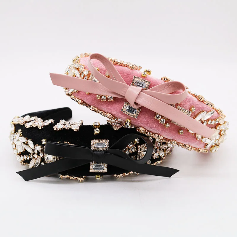 Бархатная Толстая повязка на голову роскошные модные индивидуальные аксессуары