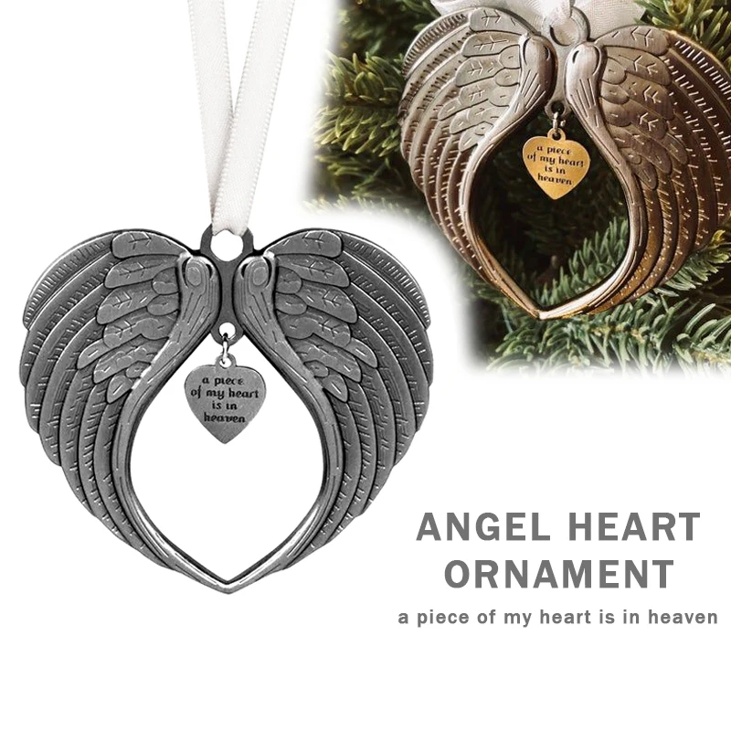 

A Piece of My Heart Is In Heaven Angel Heart Ornament Pendant Christmas Home Decoration