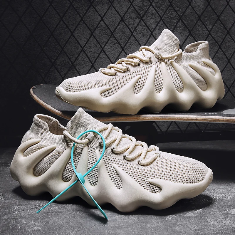 

2021 New Socks Shoes Fashion Running Walking Shoes Brand Sneakers Summer Breathable Soft Mens Trainers Trendy Flame Men's Shoes