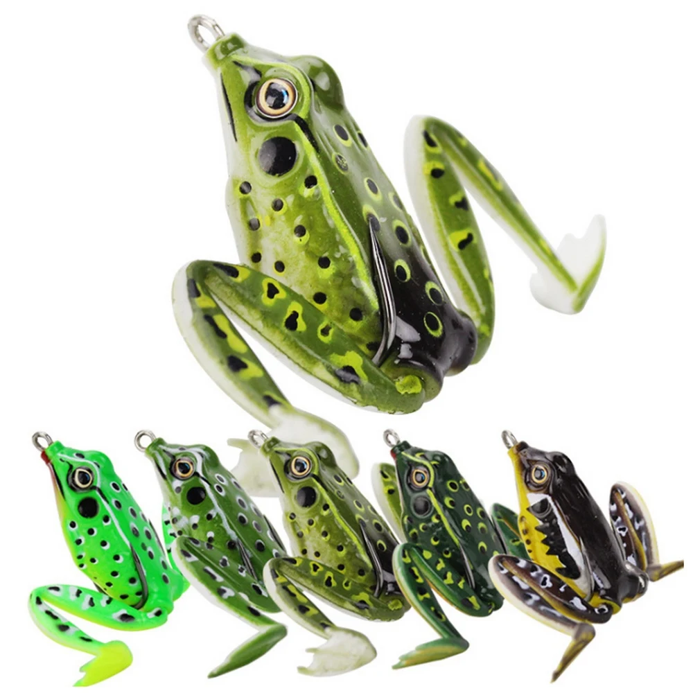 

Fishing Lures Frog Artificial Bionic 5cm 12g Silicone Bait High-Carbon Steel Hook Stickbait Accessories Realistic Eyes YE0089