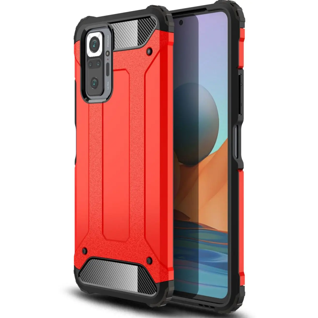 

Luxury Shockproof Rugged Armor Phone Case For Xiaomi Redmi Note 10 Pro Max Four Corners Anti-Fall Bumper Protector Back Cover