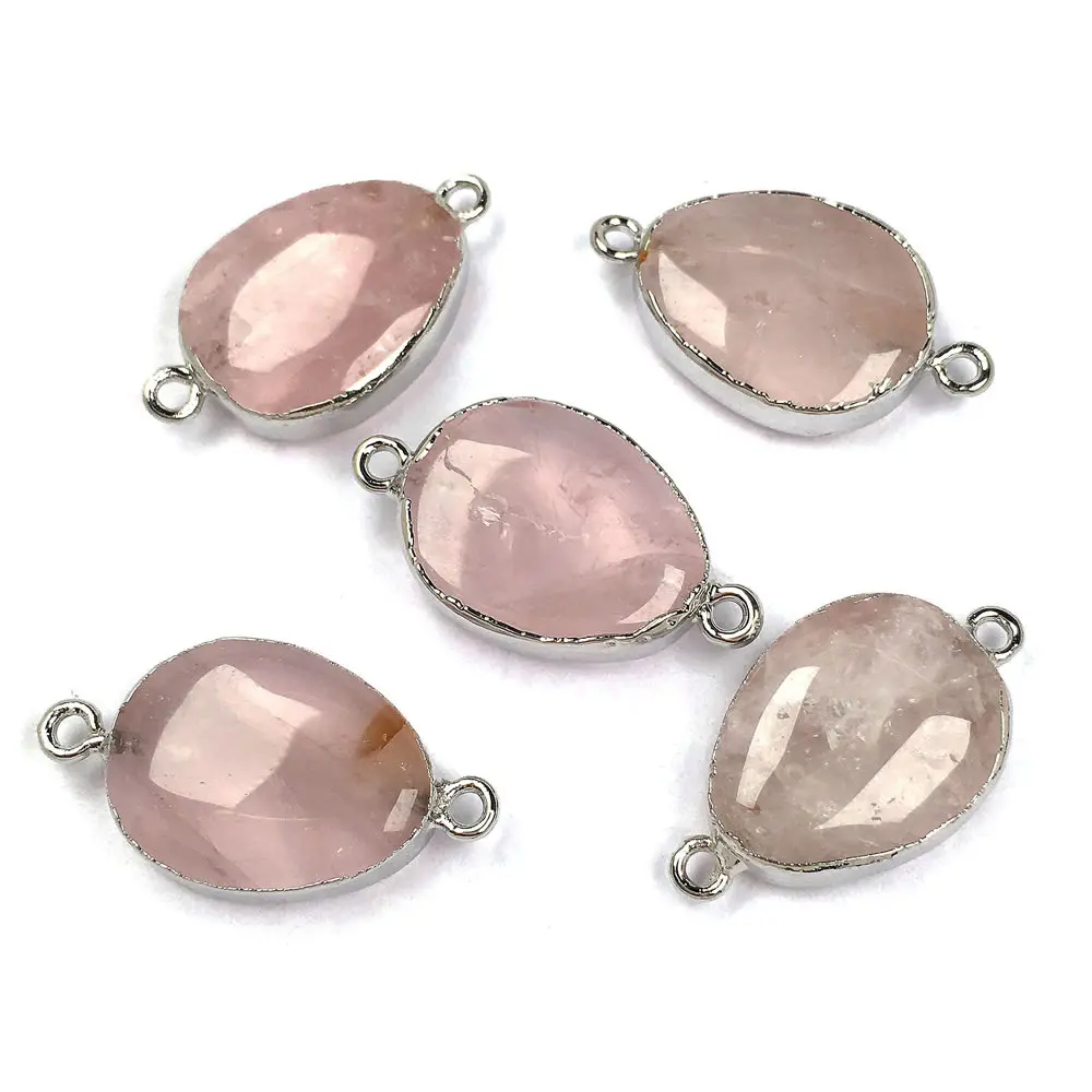1 шт. натуральный розовый кристалл Агат Соединитель модные ювелирные изделия DIY