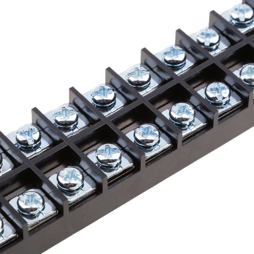 

Barrier Terminal Strip Block Dual Row 10 Position Screw Insulated 600V 25A