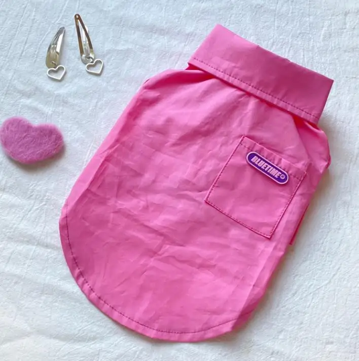 

Korean version of cool parent-child clothing spring and summer thin parent-child solid color shirt pet Yorkshire Maltese clothes