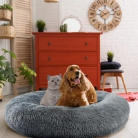 donut dog bed medium xxl large 80cm small 60cm pink washable self warming round plush cat bed pet improving sleep and keep warm