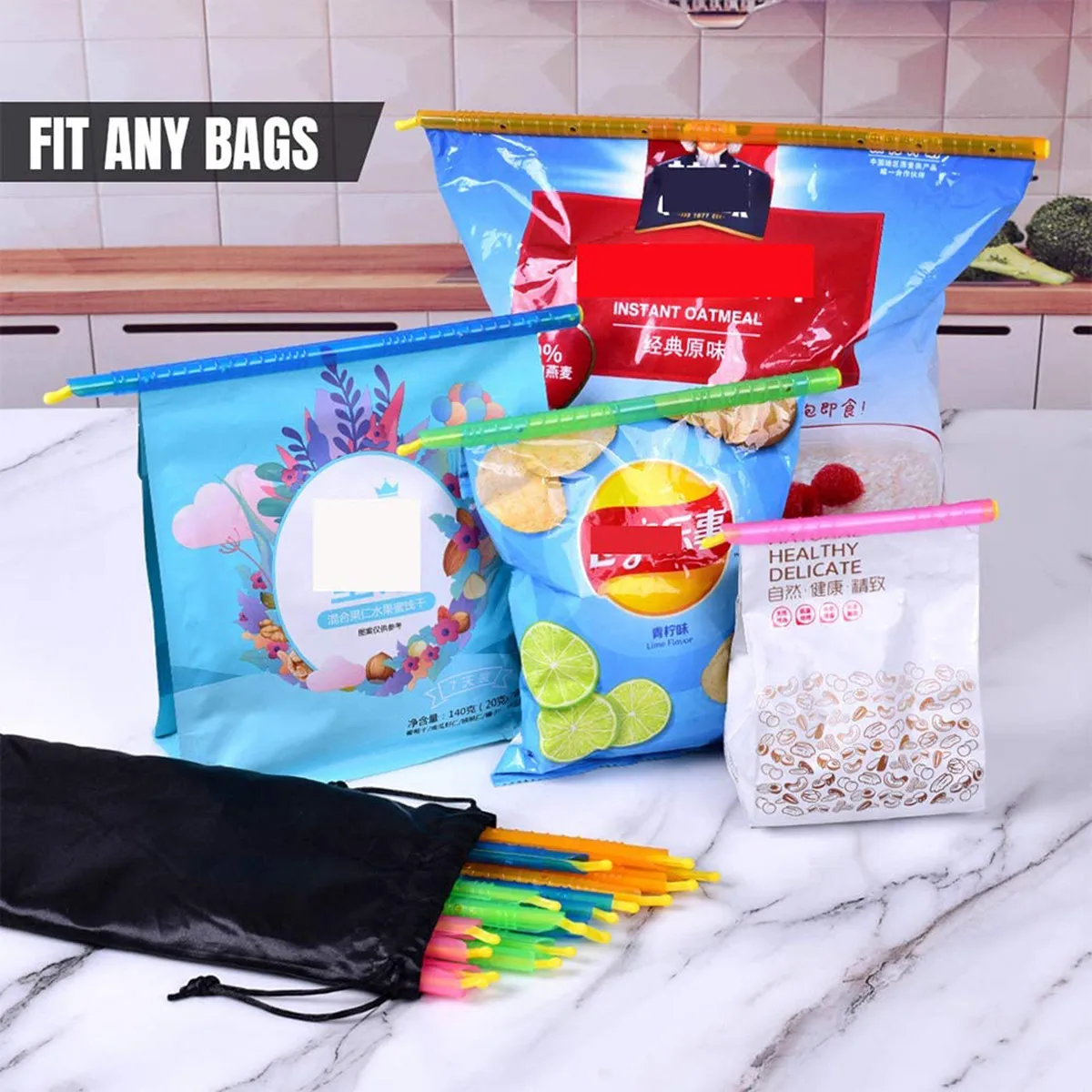 Зажим для пластиковых пакетов многофункциональный зажим упаковки закусок