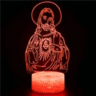 Светодиодный светильник с 3D изображением Иисуса Христа, детский кроватный столик, молитвенная статуя, модель, ночсветильник, рождественский подарок, USB