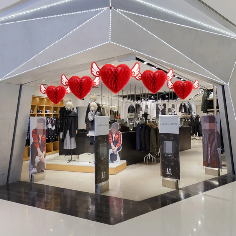 Бумажный шар в форме сердца сотовый украшение для вечеринки свадебное подвесное