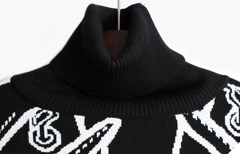 CHICEVER Vintage Hit Color Knitted Women's Sweater Turtleneck Long Sleeve Oversize Loose Pullover Female 2020 Spring New Clothes | Женская