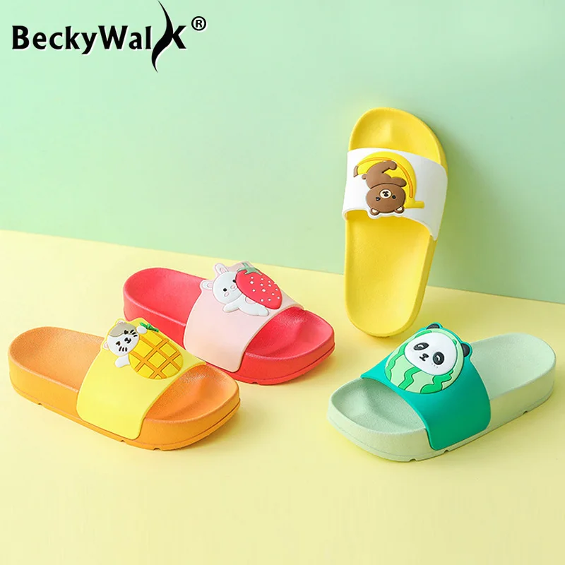 Летние Симпатичные детские тапочки для мальчиков и девочек сандалии из пвх на