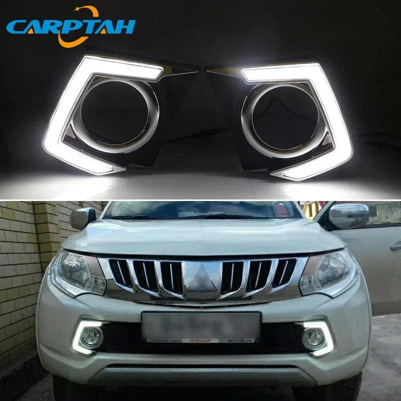 Светодиодные дневные ходовые огни для Mitsubishi L200 Triton 2015 2016 2017 2018 водонепроницаемые