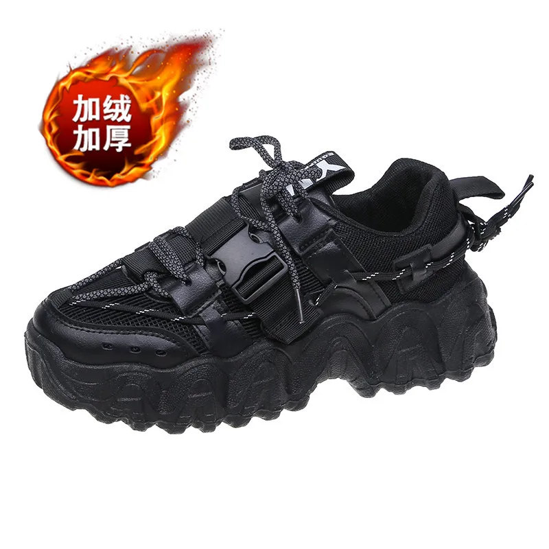 

Fashion Lace Heighten Non-slip Sneakers Autumn Women Vulcanized Shoes Women Comfortable Breathable Mid-heel Casual Women Shoes