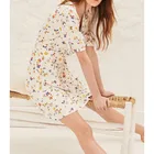 Женское платье-мини с коротким рукавом и V-образным вырезом, лето 2021