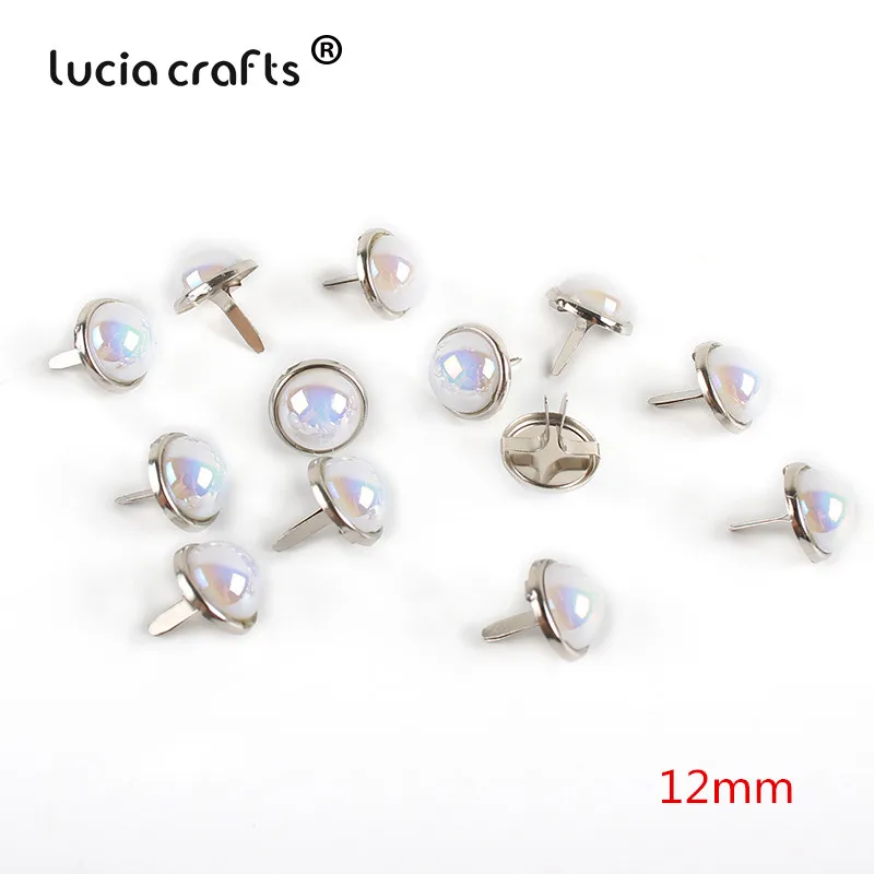 S4 AB White 100pcs 50 шт/100 шт разноцветные Круглые металлические украшения для рукоделия скрапбукинга с заклепками для создания открыток фотоальбом G1309 - Цвет: S4 AB White 100pcs