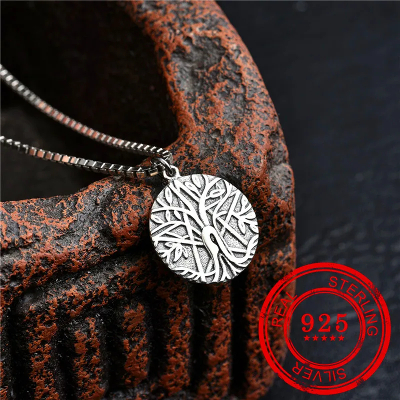 

New jewelry 100% sterling silver 925 necklace round pendant box chain boutique wedding gift party female silver 925 necklace