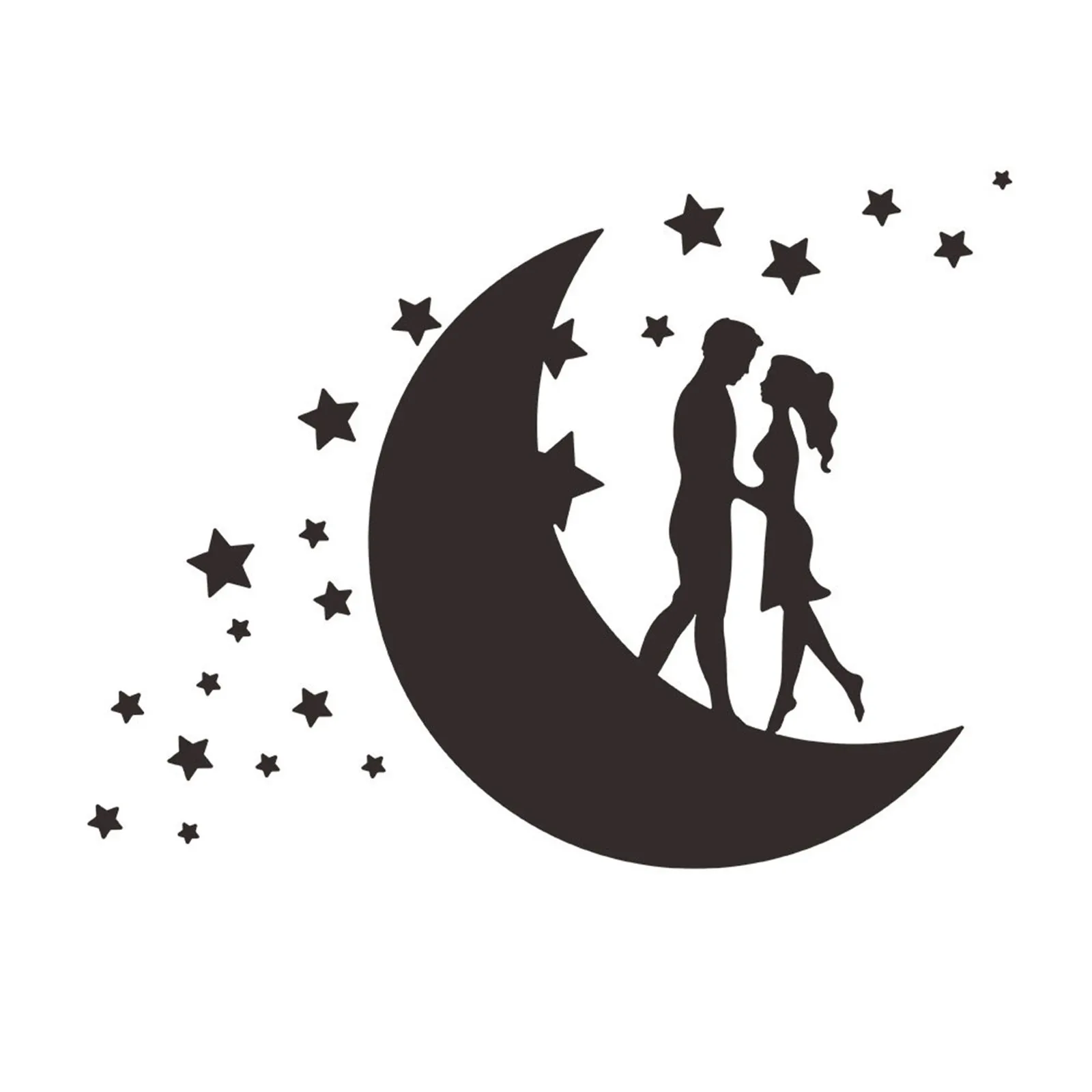 Акриловая Зеркальная Наклейка Love Moon для пар стикер на зеркало в стиле Дня Святого