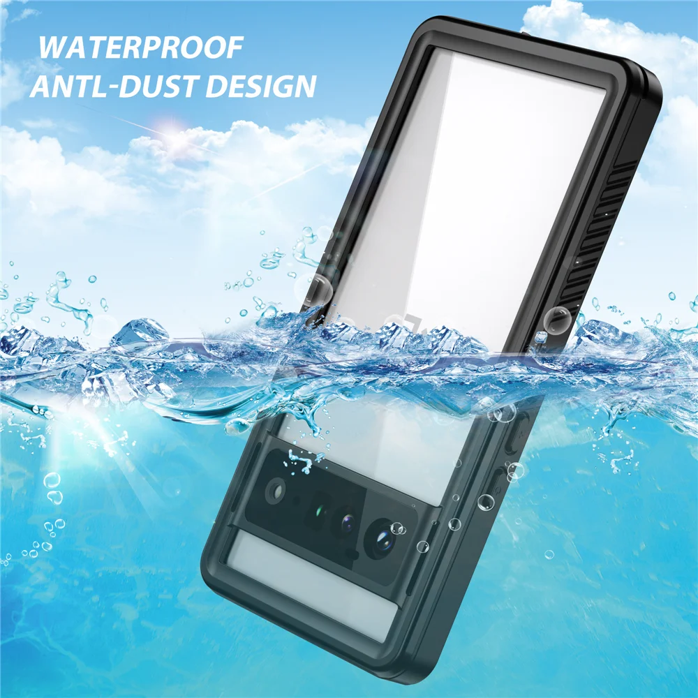 

IP68 Waterproof Dust Proof Clear Cover For Google Pixel 6 Pro 5G Case Outdoor Diving Luxury Shockproof Phone Case Coque Fundas