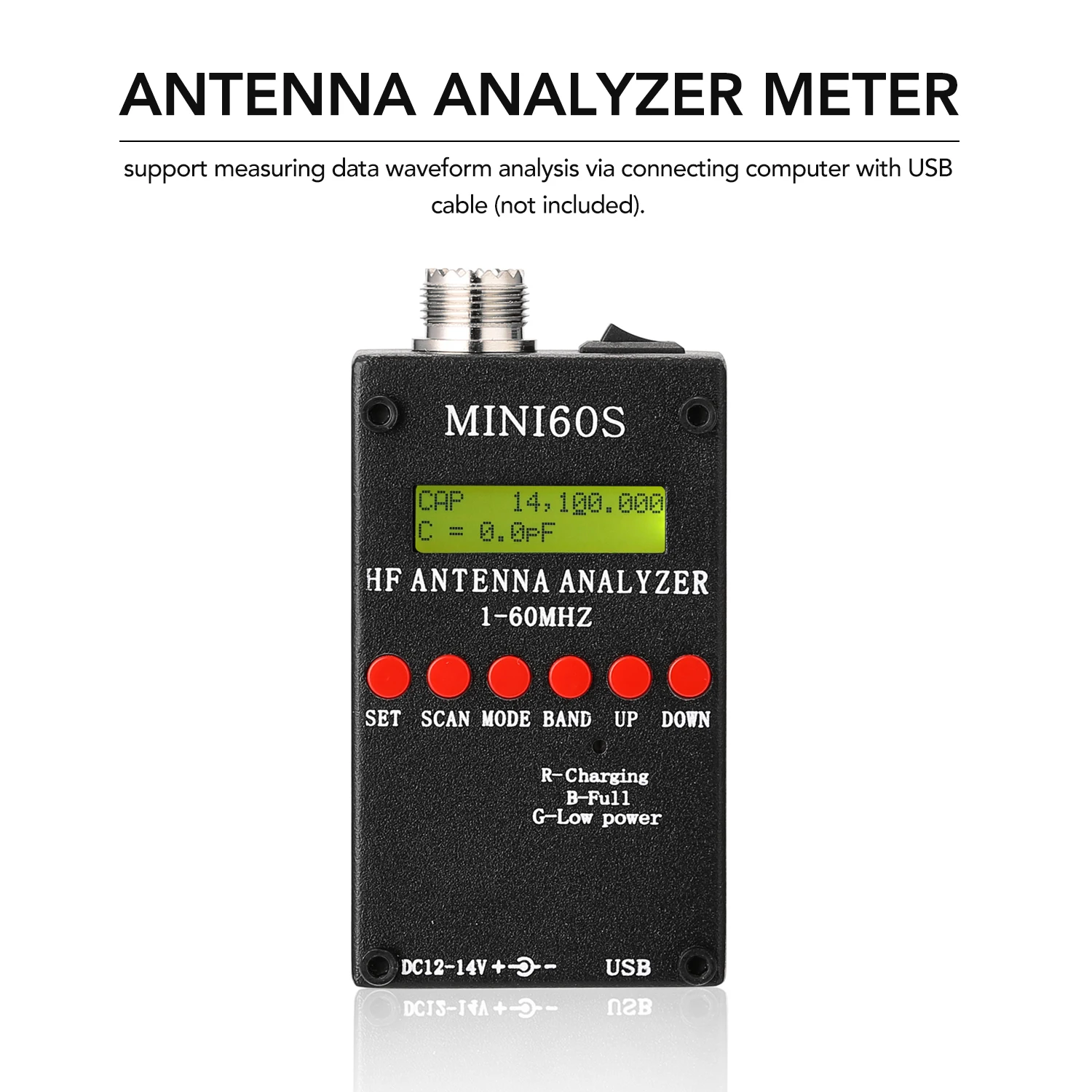 Mini60S 1 60MHz HF ANT SWR антенна анализатор метр с BT Android APP PC программное обеспечение для Ham