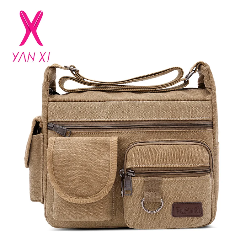 YAMXI 2020 новая холщовая мужская сумка через плечо Большая вместительная