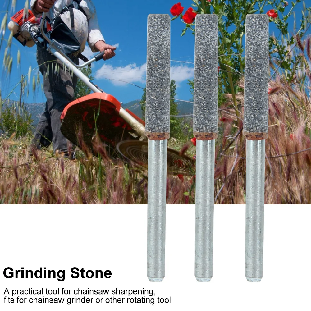 3Pcs 4mm 5/32in Diamond Chainsaw Sharpener Burr Stone File Sharpening Grinding Tool for Rotating | Инструменты