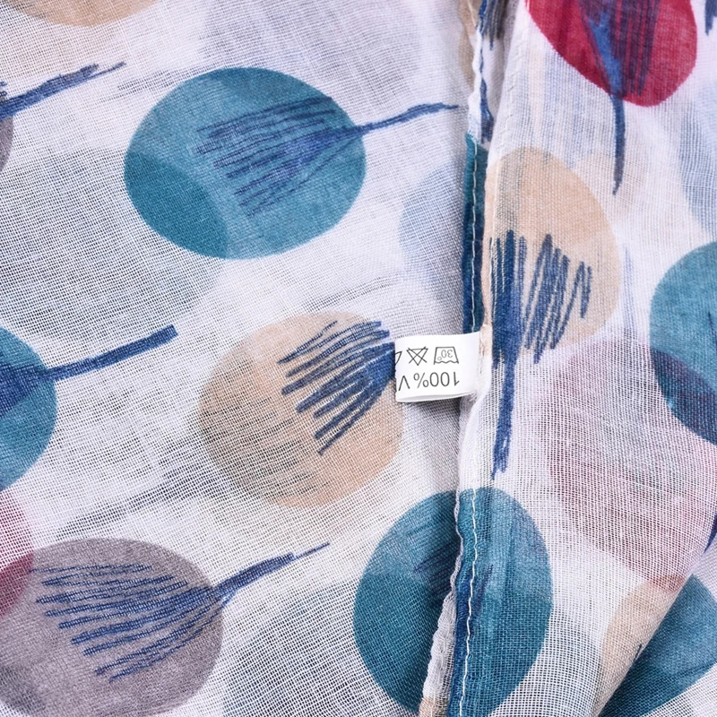 Шарф легкие головные повязки одеяло красочные шали в горошек с рисунком деревьев