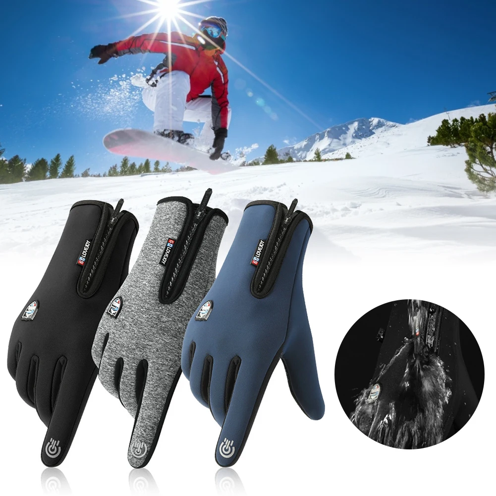 

Unisex Winter Cycling Gloves Thermal Full Finger Bike Gloves Touch Screen Gloves for Running, Biking, Workout