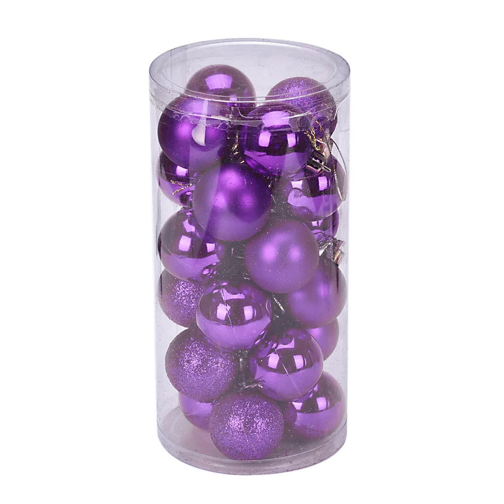 Purple Елка на Рождество Пластиковые Bombki Choinkowe елочные украшения Bolas De Natal домашний декор Рождественские шары Palle Natale - Цвет: Purple