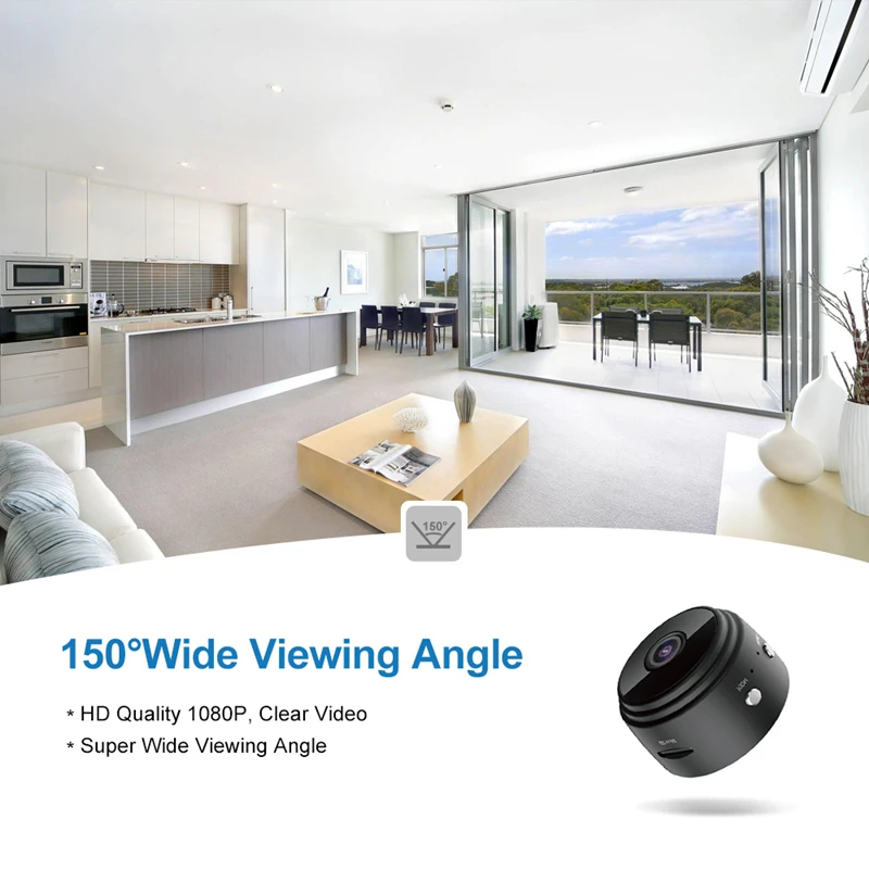 Wi Fi мини камера Vikewe 1080P HD Беспроводная IP P2P Маленькая ночного видения домашняя