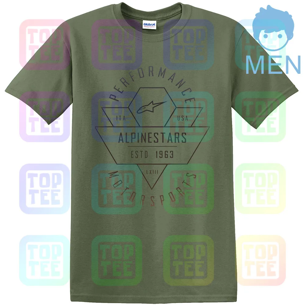 MEN-ARMY GREEN Альпийская звезда шеврон короткий рукав футболки с округлым вырезом мотоцикл мужские футболки - Цвет: MEN-ARMY GREEN