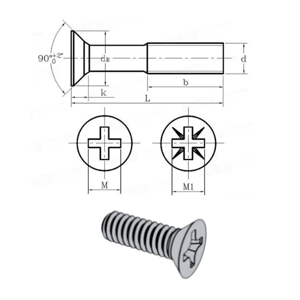 200/500 шт./лот M1/M1.2/M1.4/M1.6 ~ M3/M3.5/M4/M5 нержавеющая сталь потайная головка philips машина