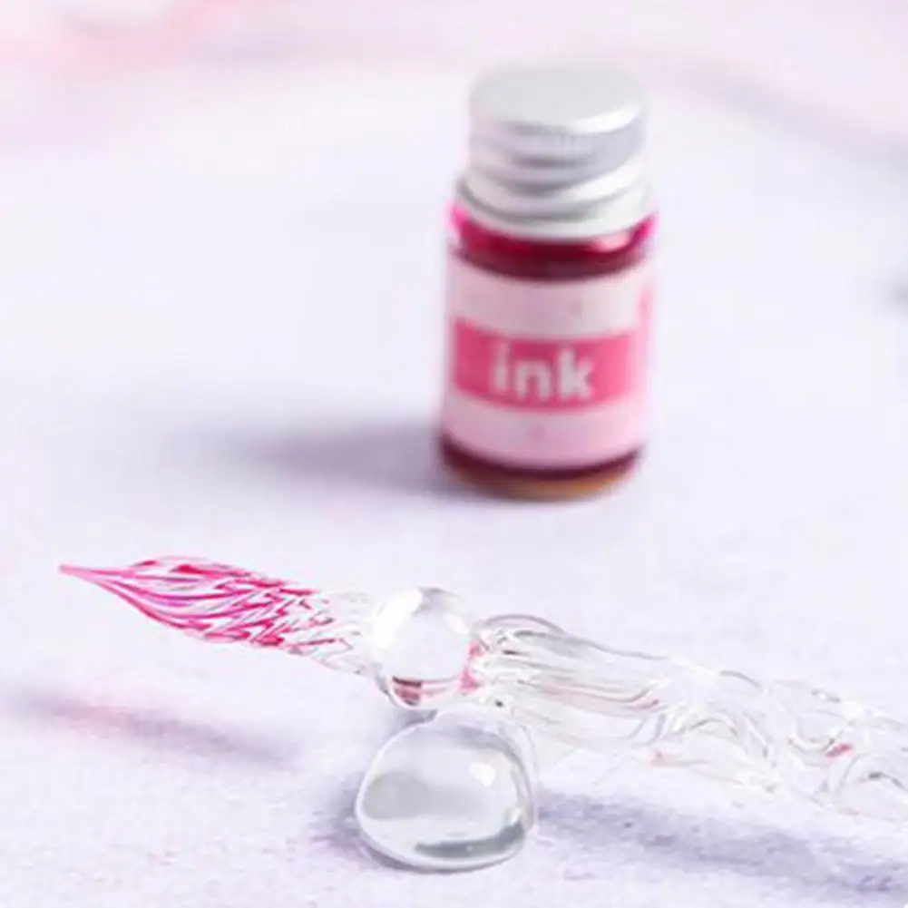 Juego de bol&iacute;grafos de escritura multicolor respetuosos con el medio ambiente, pluma de cristal para escribir, f&aacute;cil de usar, dise&ntilde;o de flores, para regalo para estudiantes, 1 Juego-4