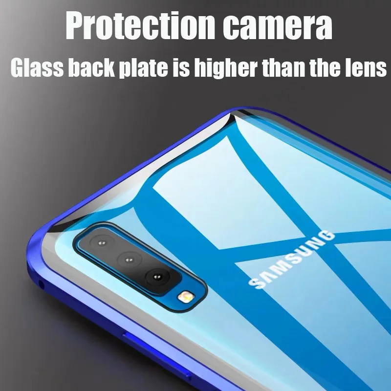 Магнитный металлический чехол для samsung Galaxy S10 Lite S9 S8 Plus Note 10 Pro 9 8 A7 A50 A60 A70 двухстороннее закаленное стекло